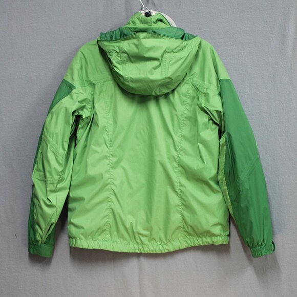 COLUMBIA Womens Jacket Large Omni Tech Green White Hooded Snowboard Coat - Picture 2 of 9